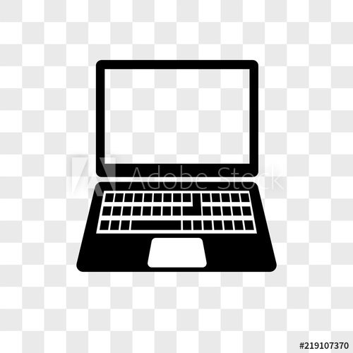 500x500 Laptop Vector Icon On Transparent Background, Laptop Icon