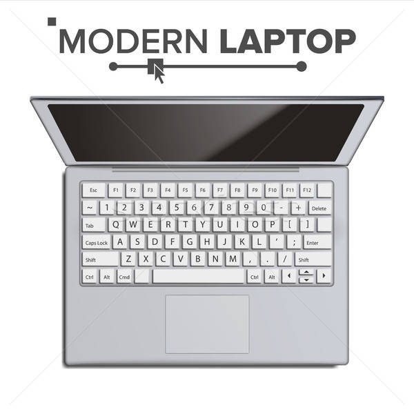 600x600 Laptop Vector Realistic Modern Laptop Top View Isolated