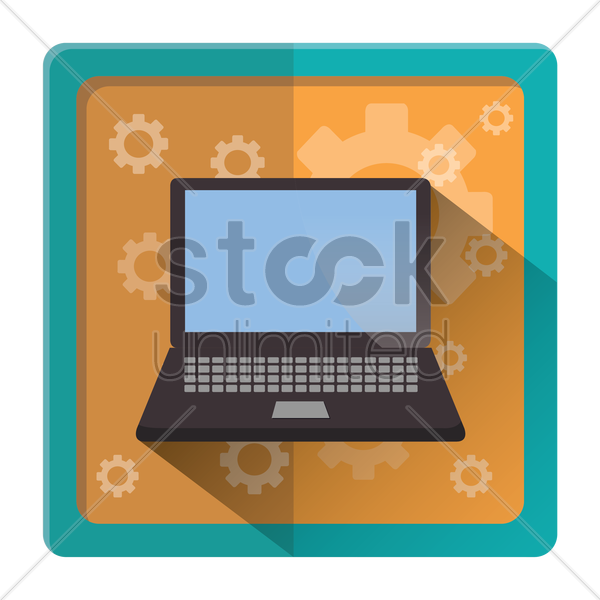 600x600 Laptop Vector Image