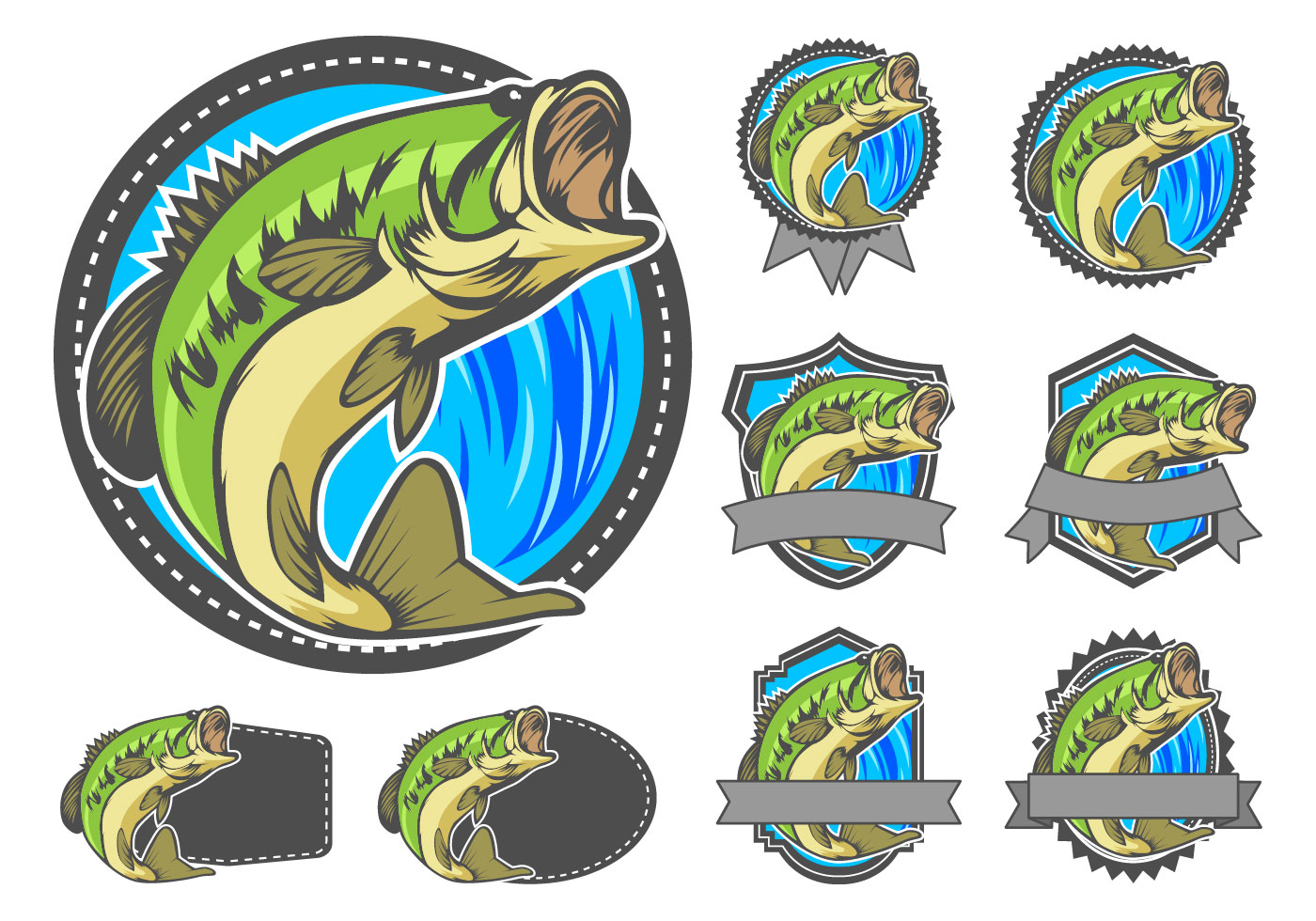 1400x980 Largemouth Bass Free Vector Art