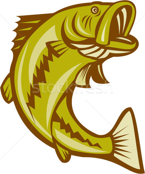 498x600 Largemouth Bass Jumping Cartoon Vector Illustration Aloysius