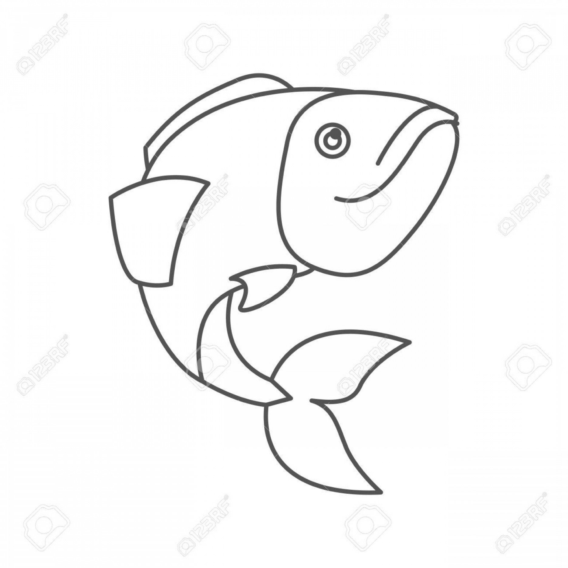 1872x1872 Photostock Vector Sketch Silhouette Of Largemouth Bass Fish Vector