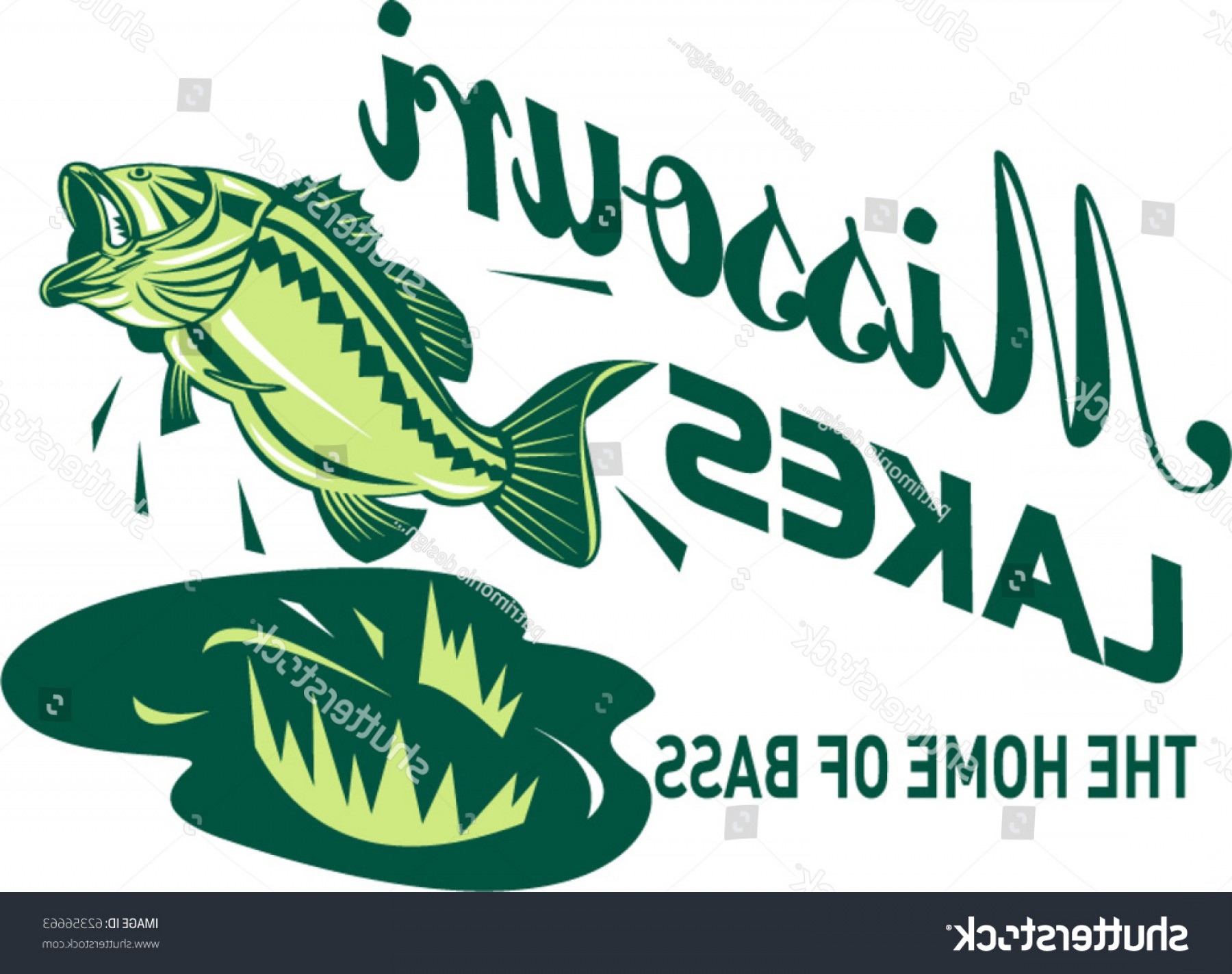1800x1423 Illustration Largemouth Bass Jumping Words Missouri Handandbeak