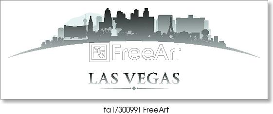 561x235 Free Art Print Of Las Vegas Nevada City Skyline Silhouette White