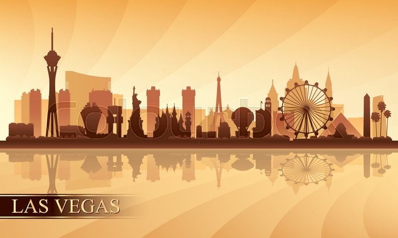 800x480 Las Vegas City Skyline Silhouette Stock Vector Colourbox