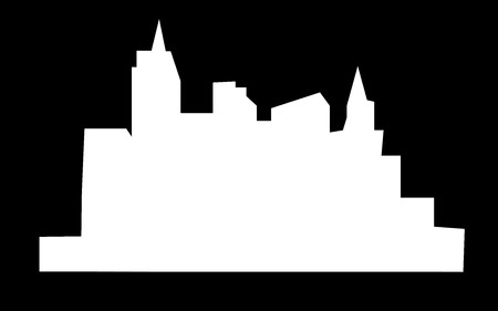 450x281 White Las Vegas Strip Silhouette On Black Background Royalty