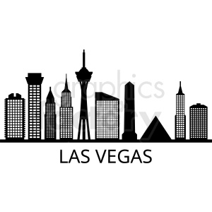 300x300 Black And White Las Vegas Strip Vector Clipart Royalty Free Gif