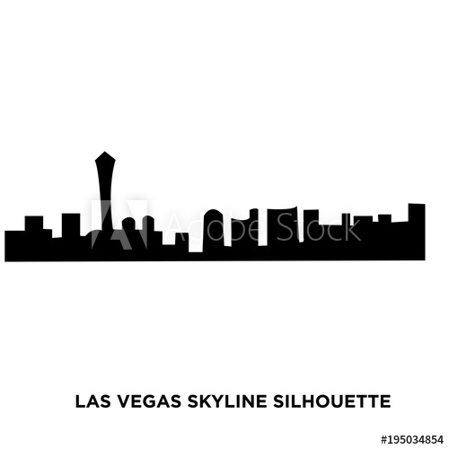 500x500 Las Vegas Skyline Silhouette On White Background