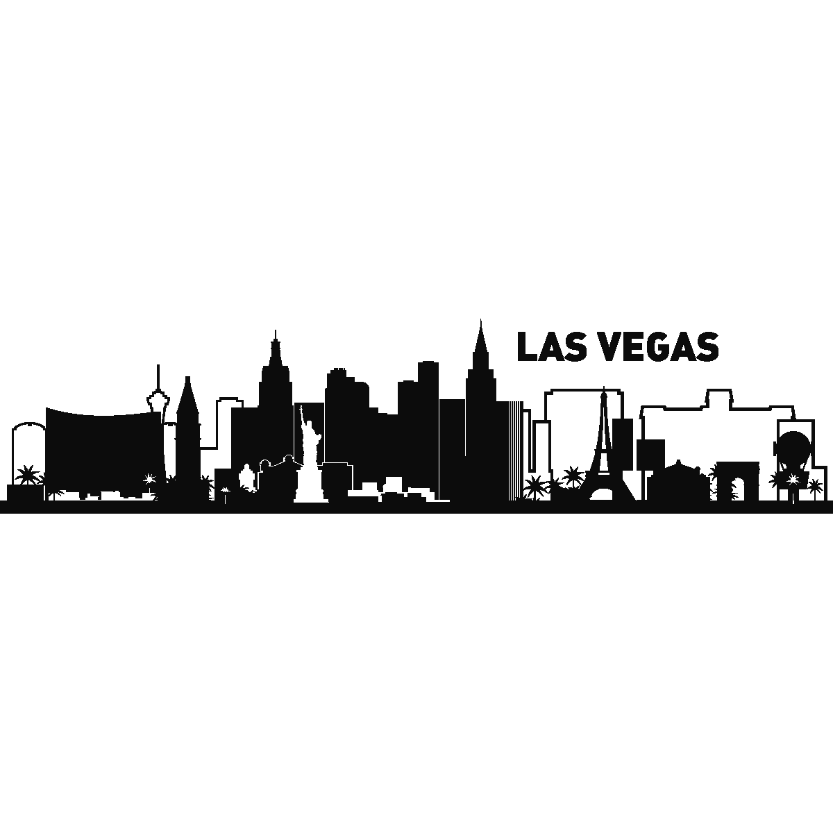 Las Vegas Skyline Silhouette Vector at Vectorified.com | Collection of ...