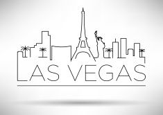 235x166 Line Drawing Of The Las Vegas Skyline With The City's Name Vector