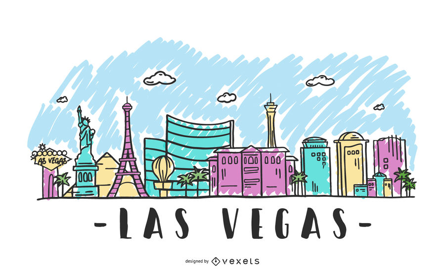900x558 Las Vegas Skyline Illustration
