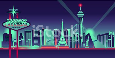 380x194 Las Vegas Skyline Stock Vectors