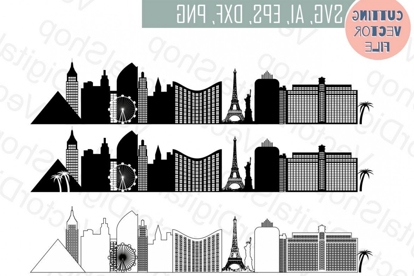 1389x926 Las Vegas Vector Nevada Skyline Usa City Png Dwg Cdr