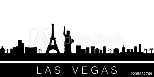 500x250 Las Vegas Detailed Skyline Vector Postcard Illustration