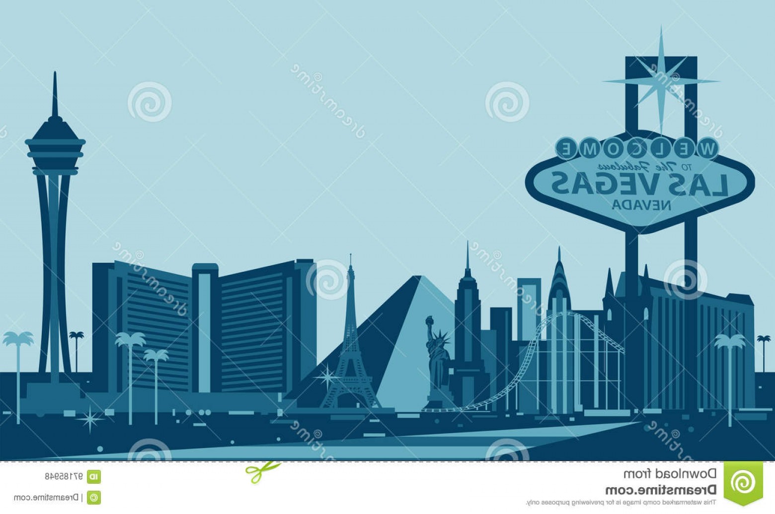 1560x1036 Stock Illustration Las Vegas Skyline Vector Illustration Nevada