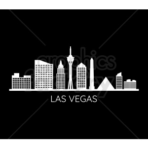 300x300 Las Vegas Skyline Vector On Black Clipart Royalty Free Gif