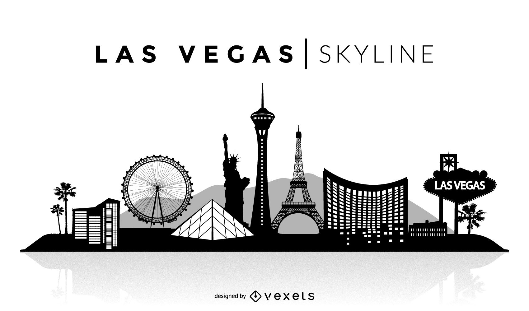 Las Vegas Skyline Vector Free at Collection of Las