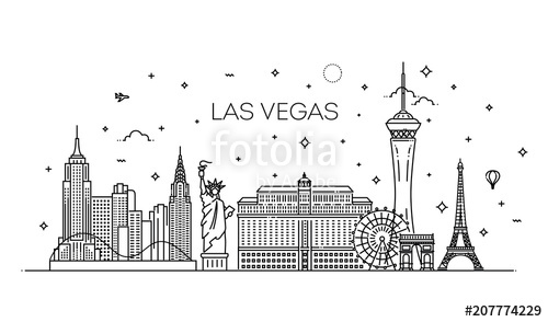 Las Vegas Skyline With Panorama In White Background Stock Image 500x294 Las Vegas Skyline With Panorama In White Background Stock Image
