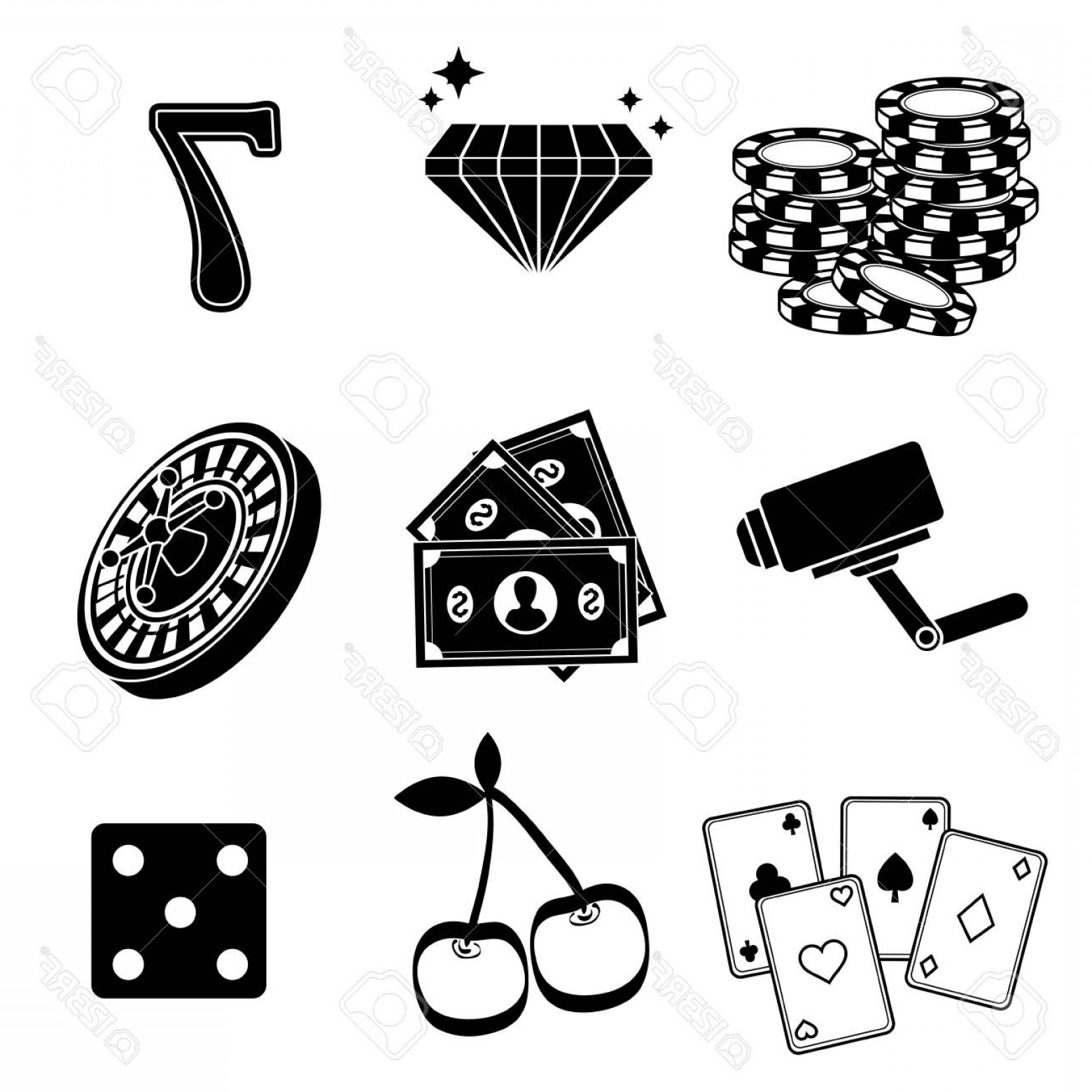 1560x1560 Photostock Vector Casino Concept With Las Vegas Item Icon Design