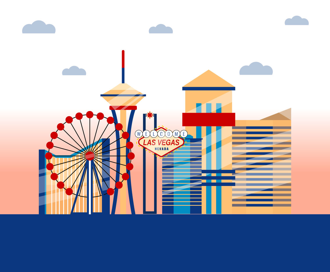 1136x936 Las Vegas Cityscape Vector Vector Art Graphics