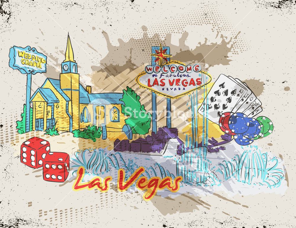 Las Vegas Vector Illustration Royalty Free Stock Image 1000x770 Las Vegas Vector Illustration Royalty Free Stock Image