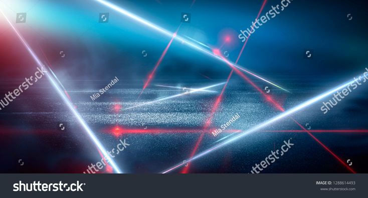 734x395 Vector Blue Dark Room, A Tunnel, A Corridor With Rays Of Light