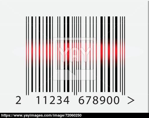 512x406 Barcode Icon With Red Laser Beam Vector