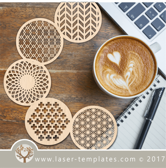 580x588 Coaster Template For Laser Cutting, Online Design Store Laser