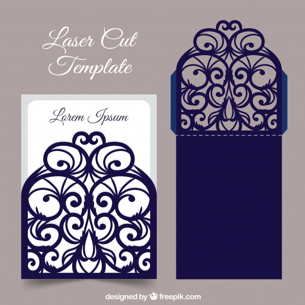 626x626 Laser Cut Card Template Vector Free Download