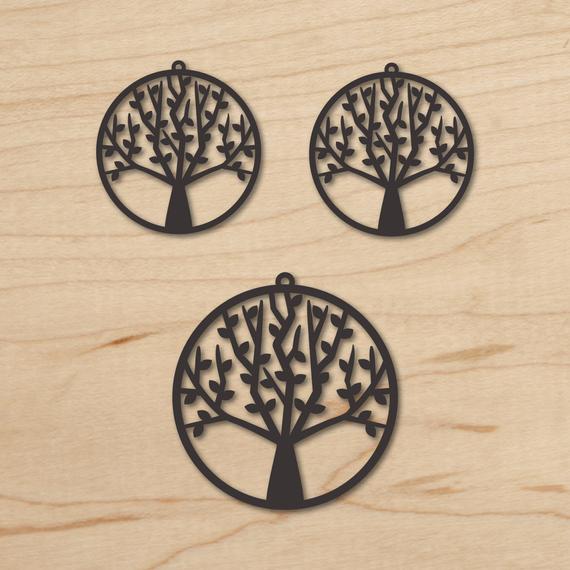 570x570 Tree Earrings Pendant Vector Template Tree Laser Cut Etsy