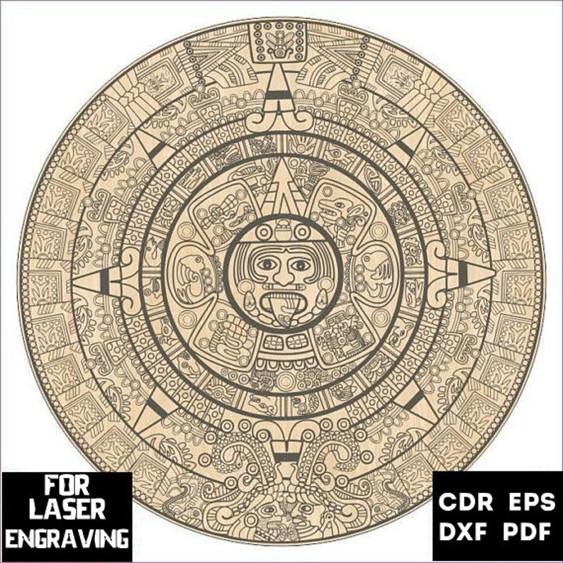 794x794 Vector Models For Laser Engraving The Mayan Calendar Model Etsy