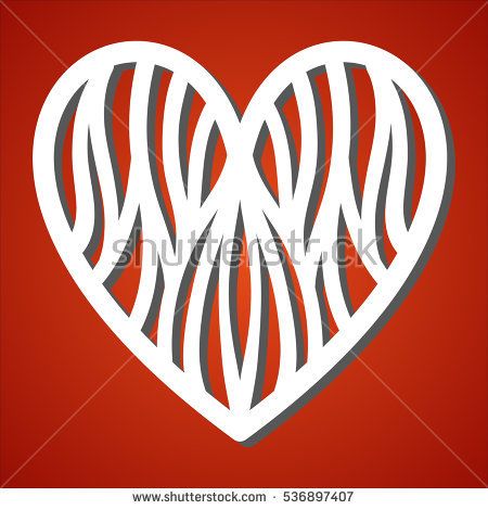 450x470 Laser Cut Heart For Paper Cutting Valentine's Day And Love Symbol