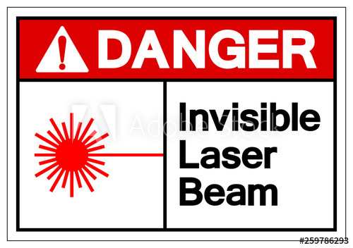 500x352 Danger Invisible Laser Beam Symbol Sign, Vector Illustration