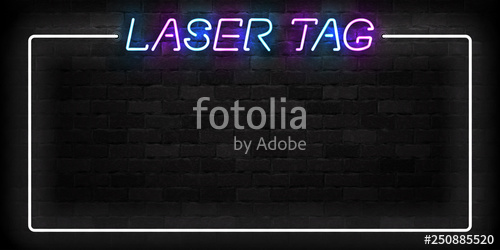Vector Realistic Isolated Neon Sign Of Laser Tag Frame Logo 500x250 Vector Realistic Isolated Neon Sign Of Laser Tag Frame Logo