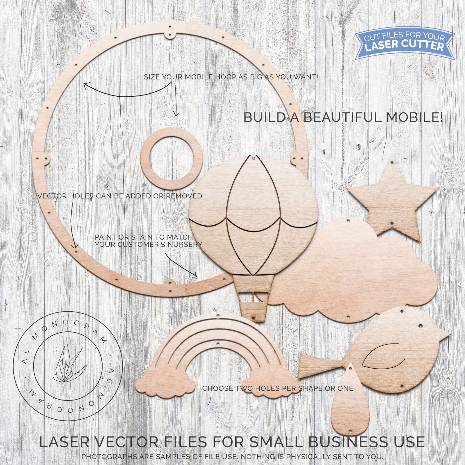 Baby Nursery Mobile Laser Hot Air Balloon Mobile Wood 1500x1500 Baby Nursery Mobile Laser Hot Air Balloon Mobile Wood