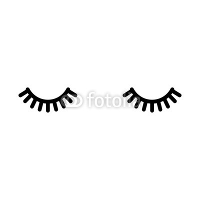 400x400 Eyelashes Close Eyes Cute Lashes Vector Illustration Konzept Wall