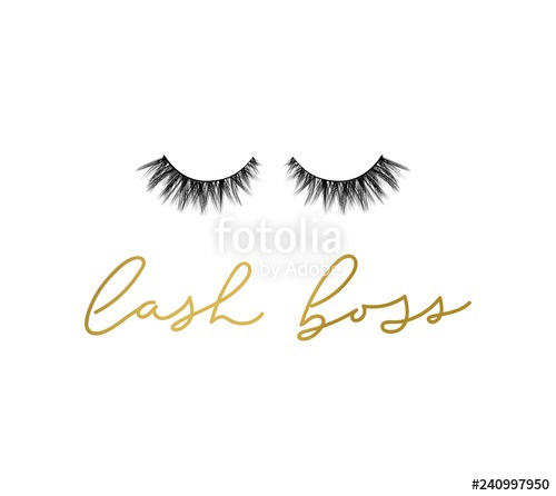 500x446 Lash Boss Inspirational Illustration With Cute Lashes Vector