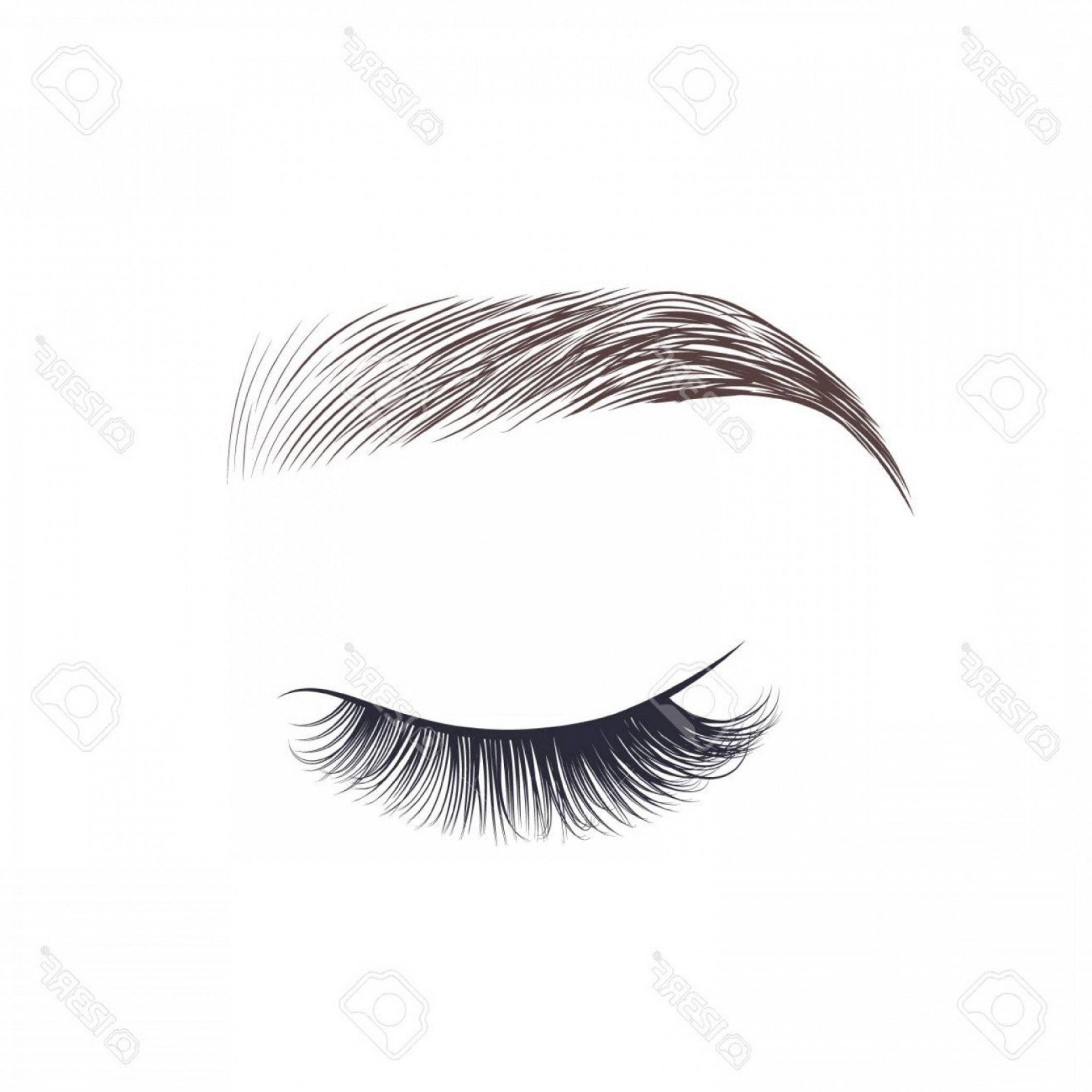 2246x2246 Photostock Vector Makeup Eyebrow Closed Eye With Long Eyelashes