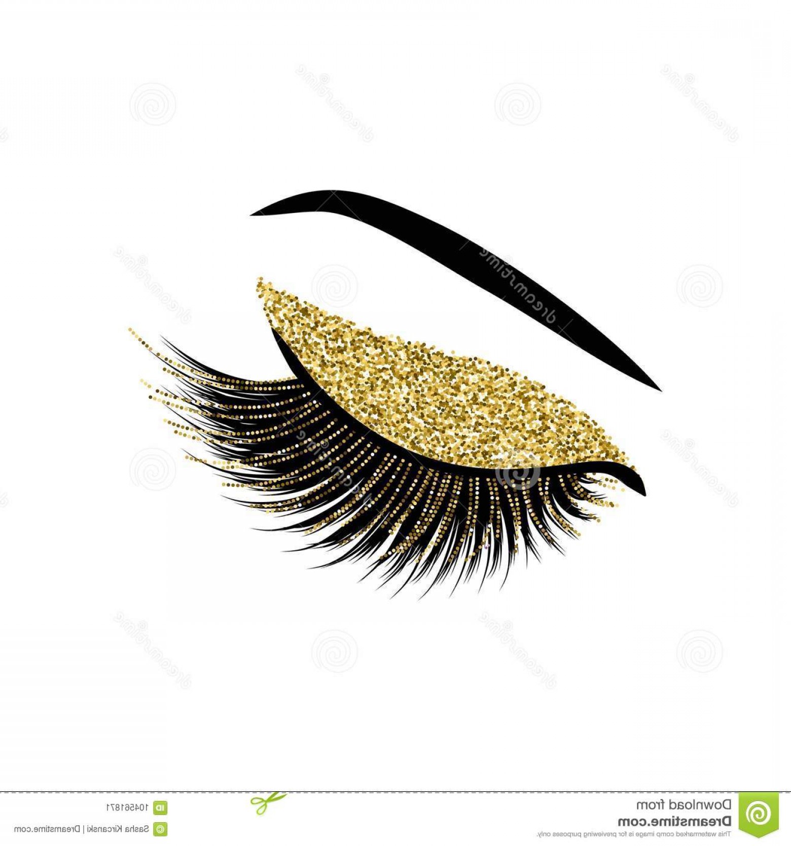 1560x1668 Beautiful Lashes Glitter Vector Illustration Image Handandbeak