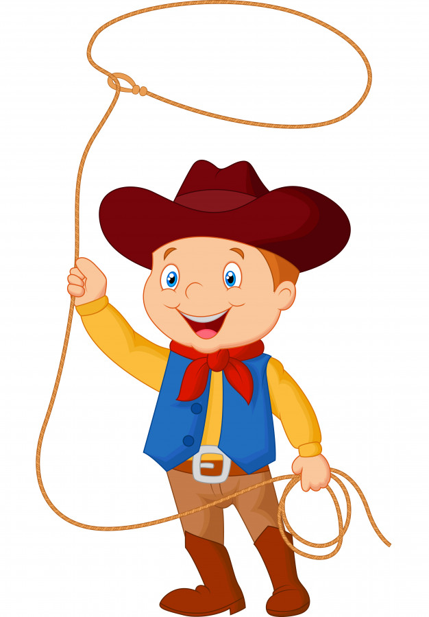 626x900 Cowboy Kid Twirling A Lasso Vector Premium Download