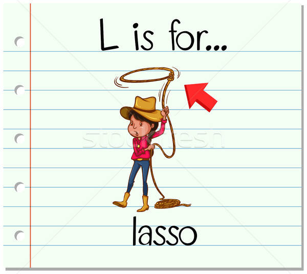 600x535 Flashcard Letter L Is For Lasso Vector Illustration Daniel Cole