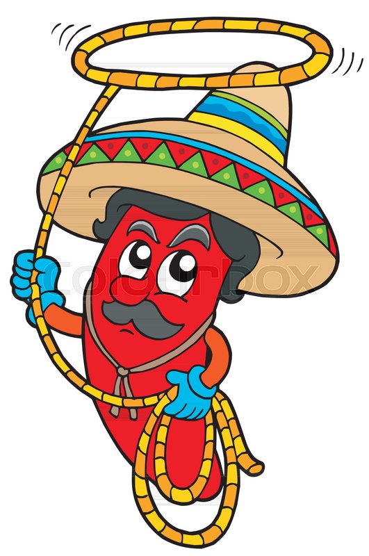 531x800 Cartoon Mexican Chilli With Lasso