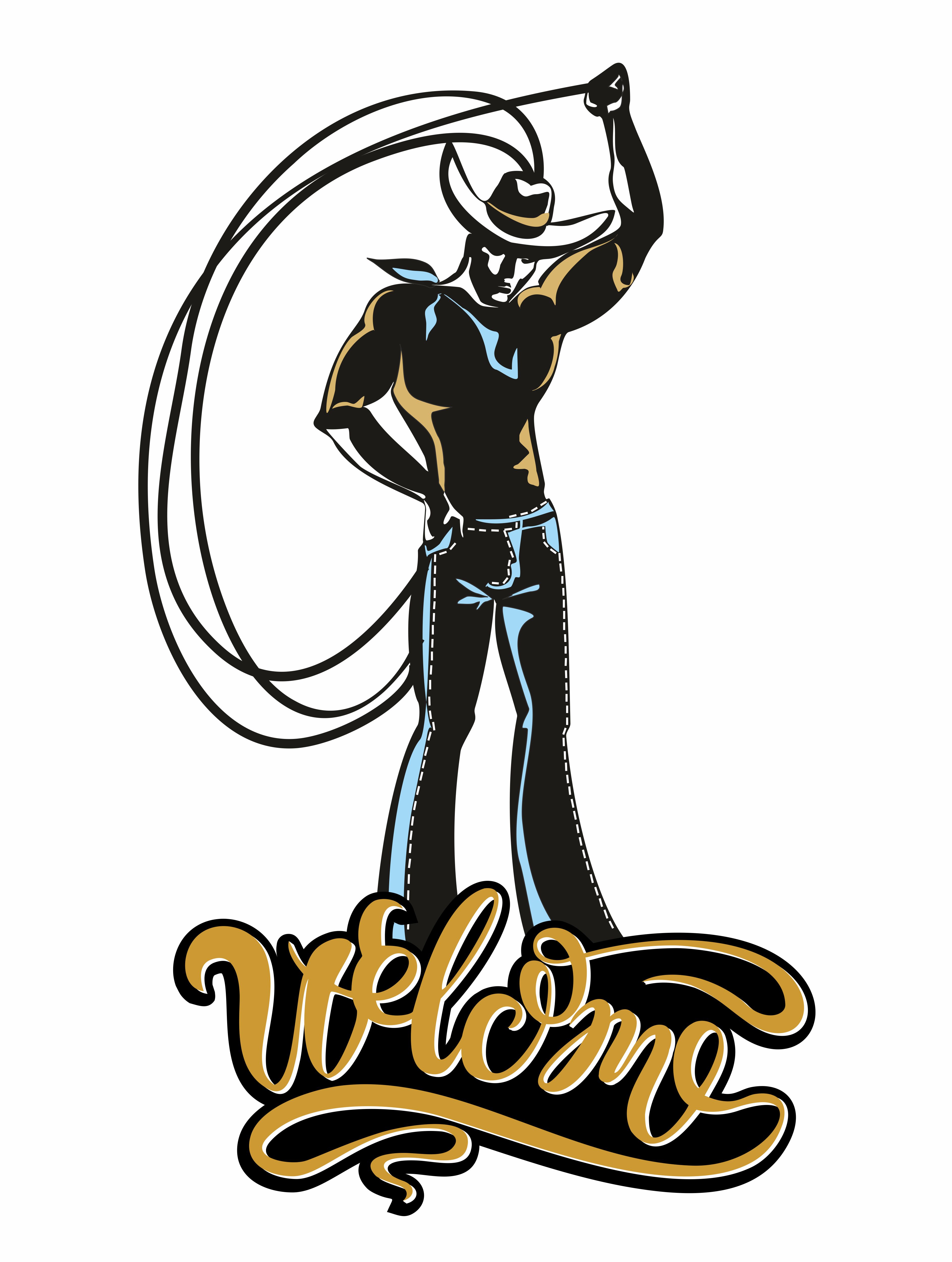 3772x4999 Cowboy Lasso Free Vector Art