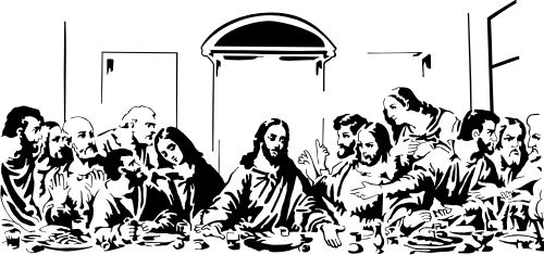 Last Supper Clipart Black And White 500x235 Last Supper Clipart Black And White