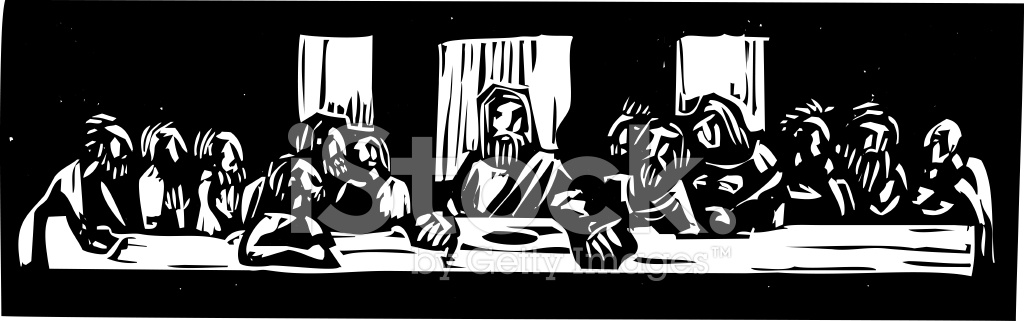 Last Supper Woodcut Stock Vector 1024x321 Last Supper Woodcut Stock Vector