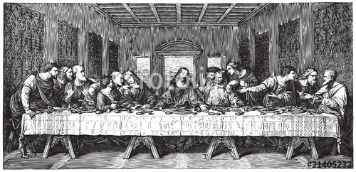 Leonardo's Last Supper Engraving 500x242 Leonardo's Last Supper Engraving