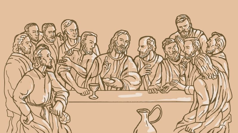 Jesus And Disciples Last Supper Stock Vector Colourbox 800x448 Jesus And Disciples Last Supper Stock Vector Colourbox