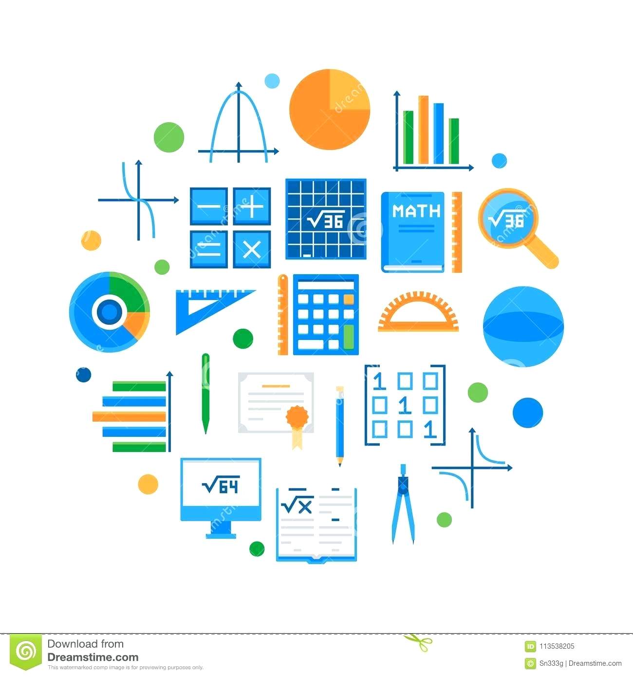 1300x1390 Round Symbols Math Mathematics And Science Round Flat Vector