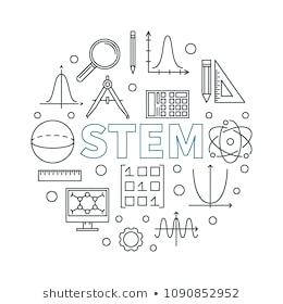 260x280 Round Symbols Math Stem Round Modern Illustration In Outline Style