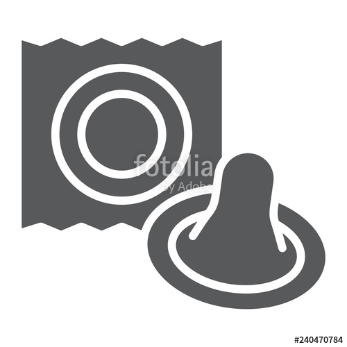 500x500 Condom Glyph Icon, Latex And Sex, Preservative Sign, Vector